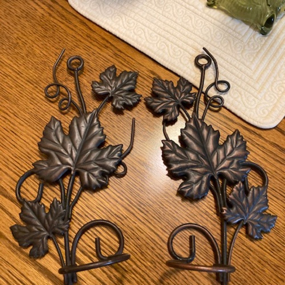 Grapevine wrought iron wall sconces